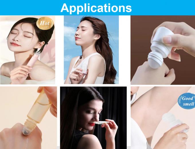 Customized 30ml 50ml 60ml Leak Proof HDPE Roll on Bottle with Plastic Roller Ball for Essential Oils and Perfumes