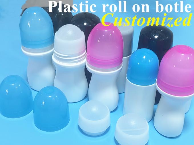 Customized 30ml 50ml 60ml Leak Proof HDPE Roll on Bottle with Plastic Roller Ball for Essential Oils and Perfumes
