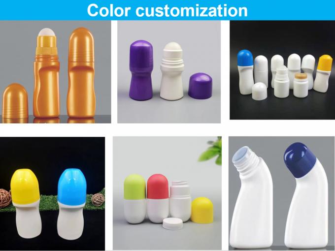Customized 30ml 50ml 60ml Leak Proof HDPE Roll on Bottle with Plastic Roller Ball for Essential Oils and Perfumes