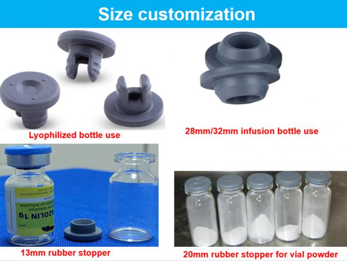 Hot Sale 13mm 20mm 28mm OEM Grey Red Blue Pharmaceutical Bromobutyl Plug Rubber Stopper
