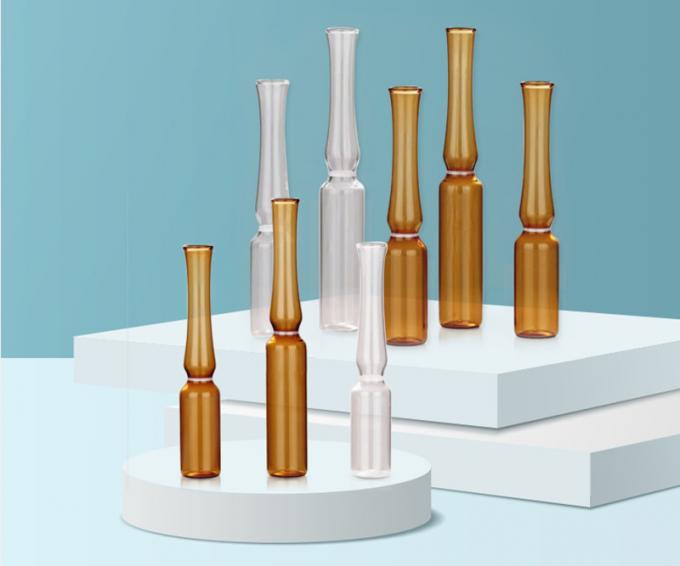 Hot Sale 5ml 10ml 20ml Transparent Amber Tubular Glass Ampoule with Color Ring Break Medical Neutral Borosilicate Glass Ampoule