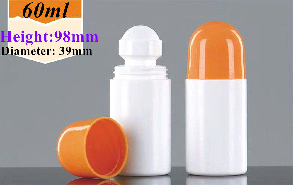30 มล 50 มล HDPE พลาสติก เงินเปล่า Deodorant น้ํามันอีเซนเซียล Roll บนพลาสติก กระป๋องกลิ่นร่างกาย กลิ่นหอมพลาสติก Roller บนกระป๋อง