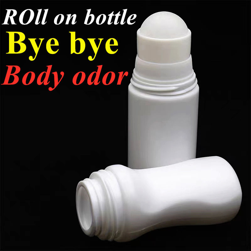 30ml 50ml 60ml HDPE พลาสติกสีขาว พลาสติกดีโอเดอร์แอนต์ น้ํามันอีเซนเชียล รอลล์บนขวด
