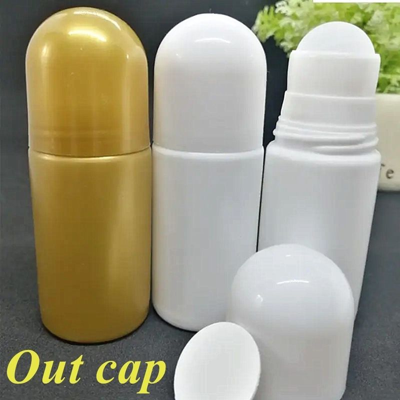 30ml 50ml 60ml HDPE พลาสติกสีขาว พลาสติกดีโอเดอร์แอนต์ น้ํามันอีเซนเชียล รอลล์บนขวด