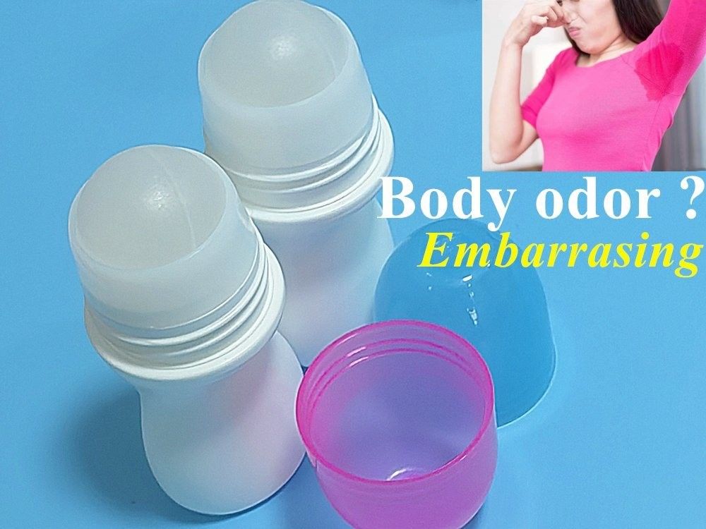30ml 50ml50ml 60ml HDPE พลาสติกม้วนบนกระป๋องสําหรับน้ํามันอาวุธที่มี PP ลูกม้วนกลิ่นร่างกาย กระป๋องลูกม้วน