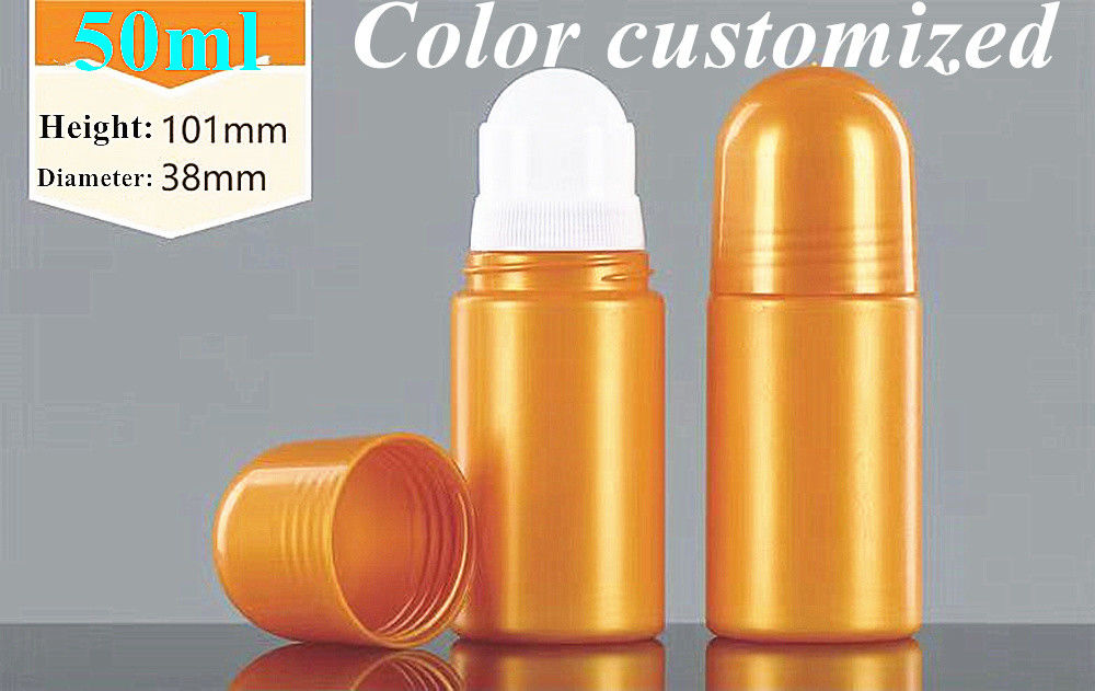 30ml 50ml 100ml กลมเปล่า รอยบนกระป๋องบรรจุ กระป๋องขาว PE ลูกกลมพลาสติก รอยบน กระป๋องดีโอเดอร์