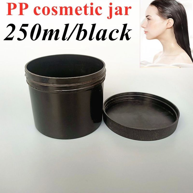 กระป๋องเครื่องสําอางพลาสติก PP หรู 150ml 250ml 500ml 4oz กระป๋องเครื่องสําอาง ขาว ใส ดํา น้ําเงิน PP กระป๋องครีมพลาสติก