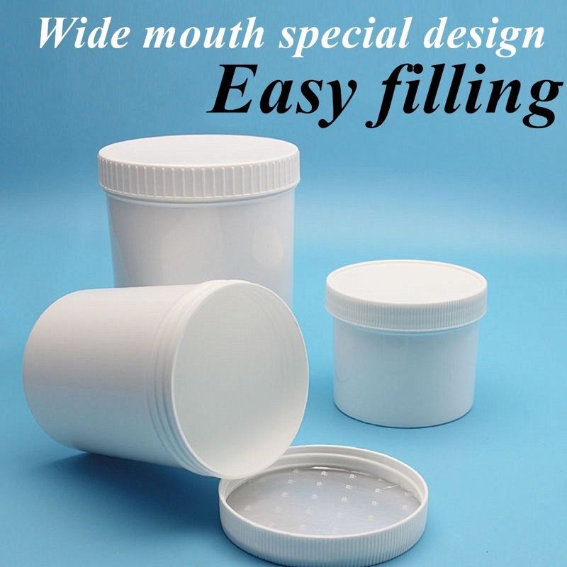 กระป๋องเครื่องสําอางพลาสติก PP หรู 150ml 250ml 500ml 4oz กระป๋องเครื่องสําอาง ขาว ใส ดํา น้ําเงิน PP กระป๋องครีมพลาสติก