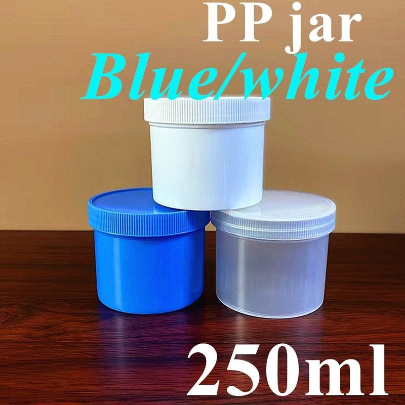 12oz 16oz 6oz 8oz 150ml 250g 500g ขาวใส ดําแดง น้ําเงินกลม ปลาสติก PP ปากกว้าง กระปุกน้ํามันสําอาง