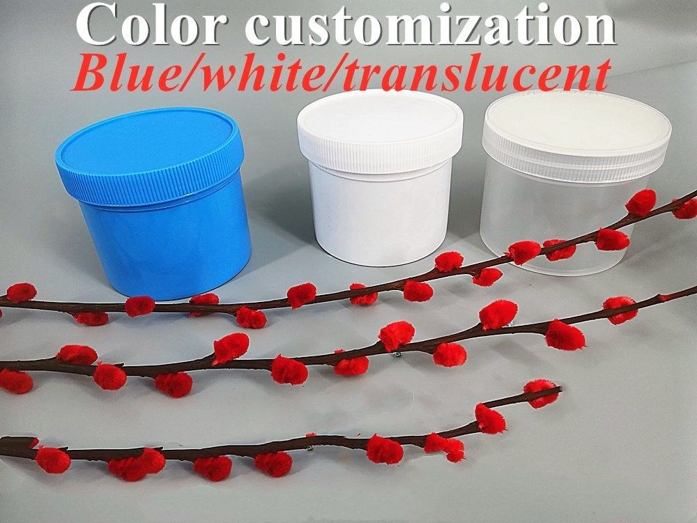 สีฟ้า สีขาว ใส สีดํา สีแดง ครีมใบหน้าปากกว้าง PP กระปุกเครื่องสําอาง กระปุกพลาสติกสําหรับการใช้ครีม