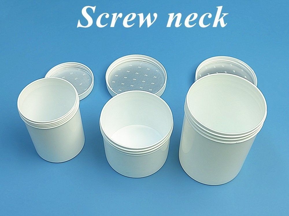 100ml 150ml 250ml 500ml กระปุกเครื่องสําอาง PP กระปุกสีฟ้าโปร่ง 16oz พลาสติก