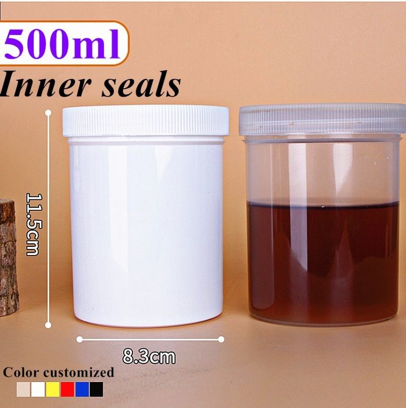 ใส ใส ปากกว้าง 250ml 500ml PP กระปุกเครื่องสําอางพลาสติก กระปุกเครื่องสําอาง แพคเกจผม Wax ร่างกาย Scrub กระปุกเครื่องสําอาง