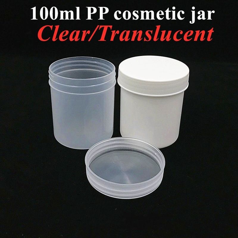 ใส ใส ปากกว้าง 250ml 500ml PP กระปุกเครื่องสําอางพลาสติก กระปุกเครื่องสําอาง แพคเกจผม Wax ร่างกาย Scrub กระปุกเครื่องสําอาง