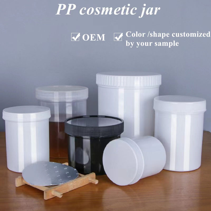250 ml 500 ml 1000 ml กระปุกดูแลผิว สีขาว สีฟ้า สีดํา สีแดง PP วัสดุ อาหาร สิวเครื่องสําอาง ครีม กระปุกพลาสติกเปล่า