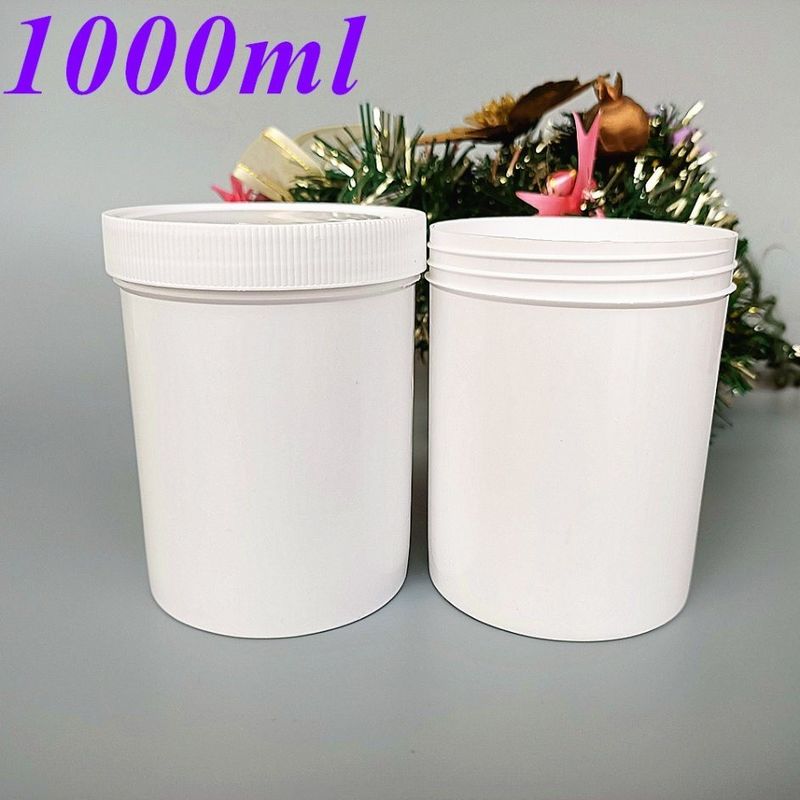 ปากกว้าง 150ml 250ml 500ml 1000ml กระป๋องพลาสติก PP เครื่องสําอาง แพคเกจผม Wax ร่างกาย กระป๋องสําอาง Scrub กระป๋อง