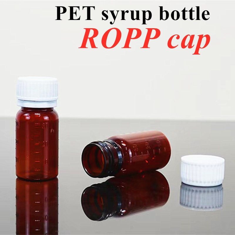 100ml 120ml 150ml 200ml แอมเบอร์ รอบ ภัณฑ์การแพทย์ สัตว์เลี้ยง น้ําเหลวทางปาก ซีรัสไอ กระป๋องพลาสติกด้วย PP Screw Cap