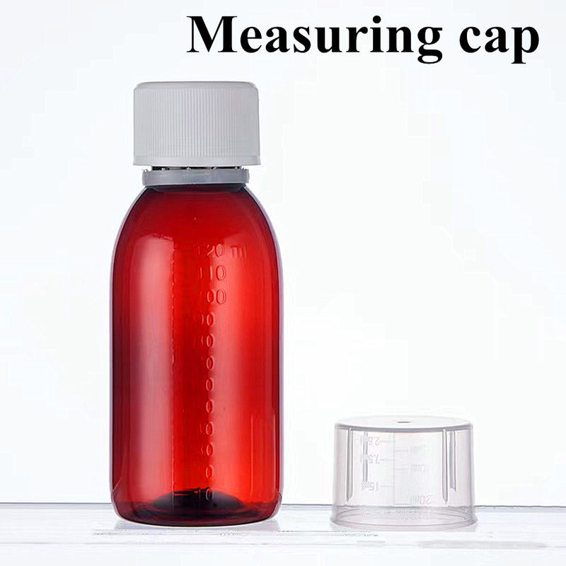 100ml 120ml 150ml 200ml แอมเบอร์ รอบ ภัณฑ์การแพทย์ สัตว์เลี้ยง น้ําเหลวทางปาก ซีรัสไอ กระป๋องพลาสติกด้วย PP Screw Cap