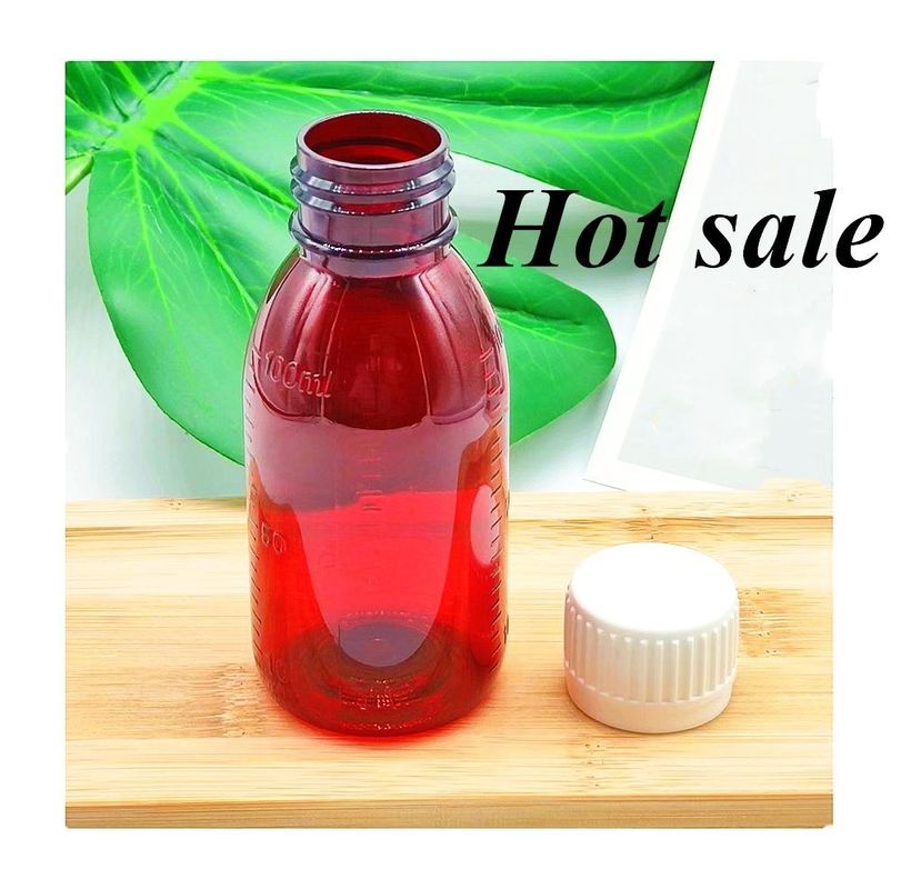 100 ml 120 ml 150 ml กลม อาหารสัตว์เลี้ยงพลาสติกเปล่า น้ํายา ยืดหยุ่นทางปาก กระป๋อง Amber Cought Syrup กระป๋อง