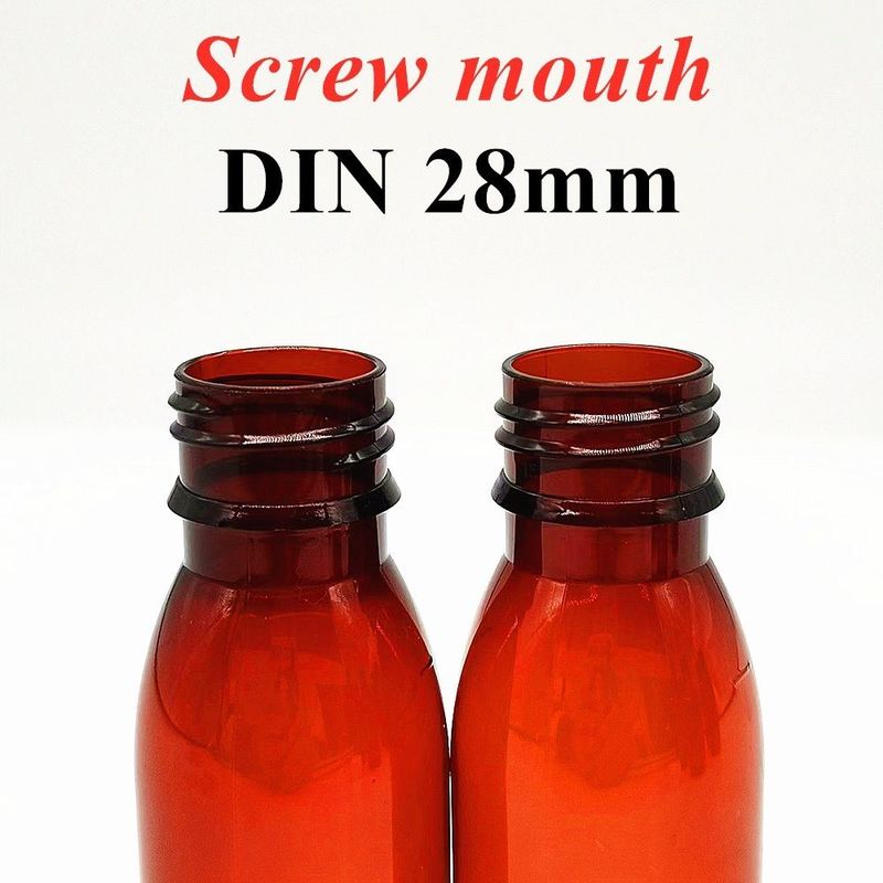 100ml 120ml 150ml กระป๋องยาพลาสติกสีน้ําตาล สัตว์เลี้ยง กลมว่าง กลมทางปาก น้ําเหลว สัตว์เลี้ยง กระป๋องยาแก้วไอ