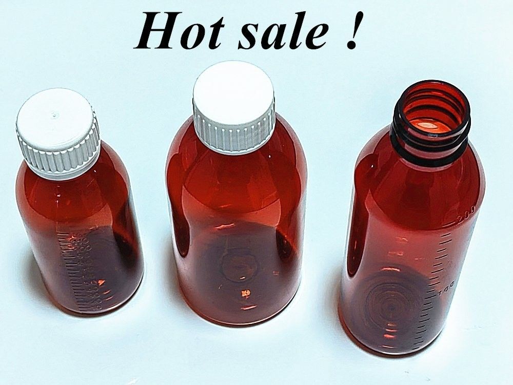 3oz 4oz ซีร็อปแอมเบอร์ กระป๋องแก้วที่มีคอ 28 มิลลิเมตร พลาสติก