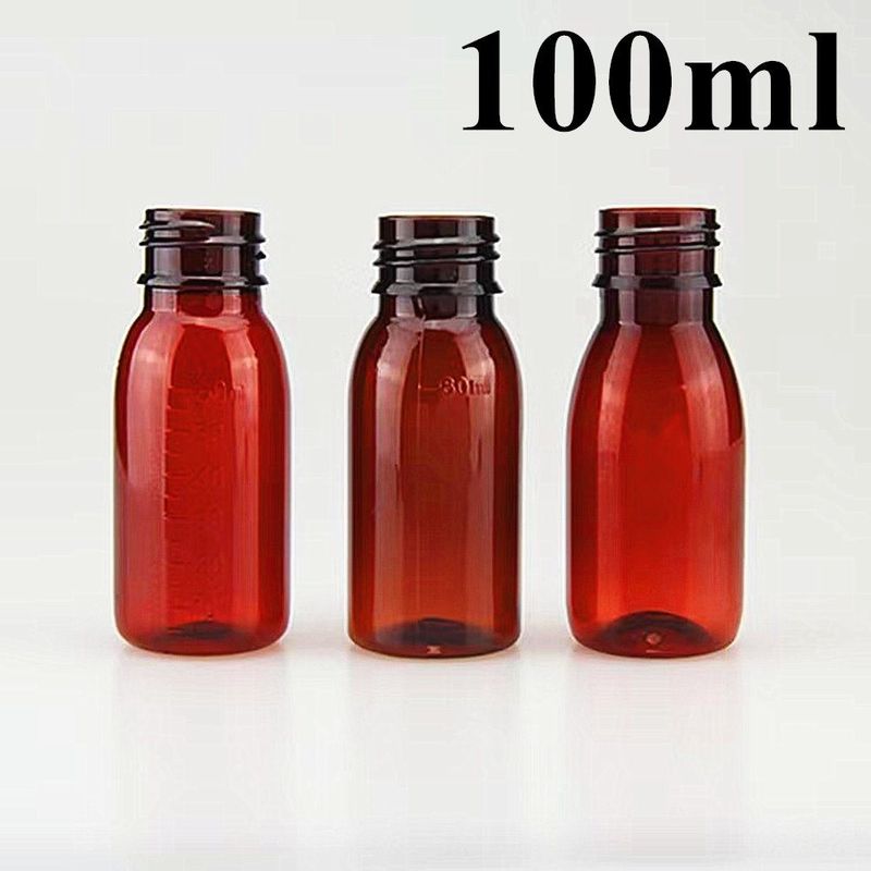 3oz 4oz ซีร็อปแอมเบอร์ กระป๋องแก้วที่มีคอ 28 มิลลิเมตร พลาสติก