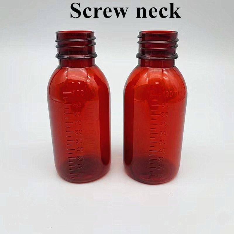 100 มิลลิลิตร 120 มิลลิตร ทานน้ําเหลวสําหรับสัตว์เลี้ยง Amber Cough Syrup Container Amber Empty Cough Syrup กระป๋องที่มีปัก