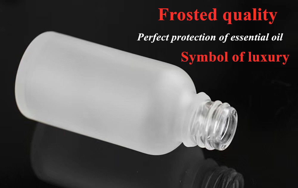 10 ml 20 ml 30 ml Emtpy Round White Frosted Glass กระป๋องน้ํามันสําคัญสําหรับดูแลผิวผม