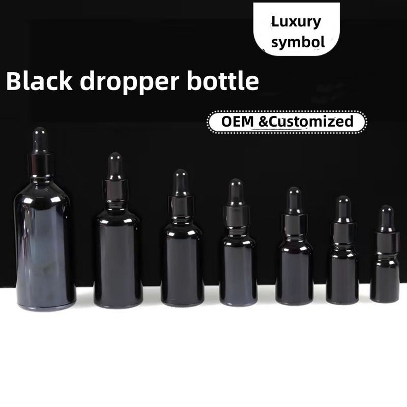 5 ml 10 ml 15 ml 30 ml สีม่วงเข้ม กระป๋องกรองแก้วสําหรับการบํารุงผิวหนัง สารสําอางบรรจุ กระป๋องหยดกระจก พร้อมฝา pipette