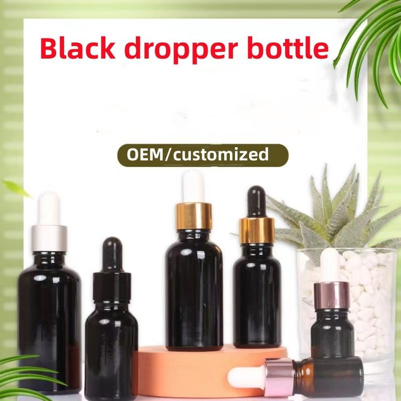 ขายปลีก ราคาถูก 5ml 10ml 15ml 20ml 30ml 50ml กระป๋องน้ํามันอิทธิพลธรรม สีดําเปล่า กระป๋องน้ํามันอิทธิพลธรรม