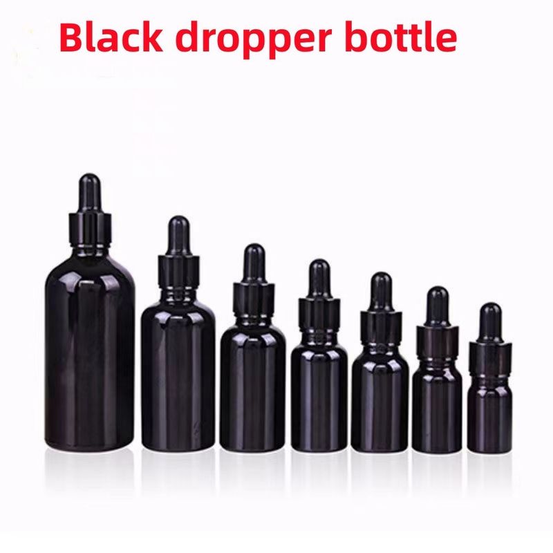 ขายปลีก ราคาถูก 5ml 10ml 15ml 20ml 30ml 50ml กระป๋องน้ํามันอิทธิพลธรรม สีดําเปล่า กระป๋องน้ํามันอิทธิพลธรรม