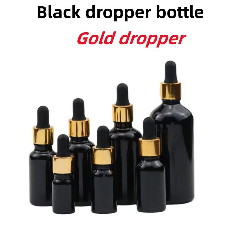 ขายปลีก ราคาถูก 5ml 10ml 15ml 20ml 30ml 50ml กระป๋องน้ํามันอิทธิพลธรรม สีดําเปล่า กระป๋องน้ํามันอิทธิพลธรรม