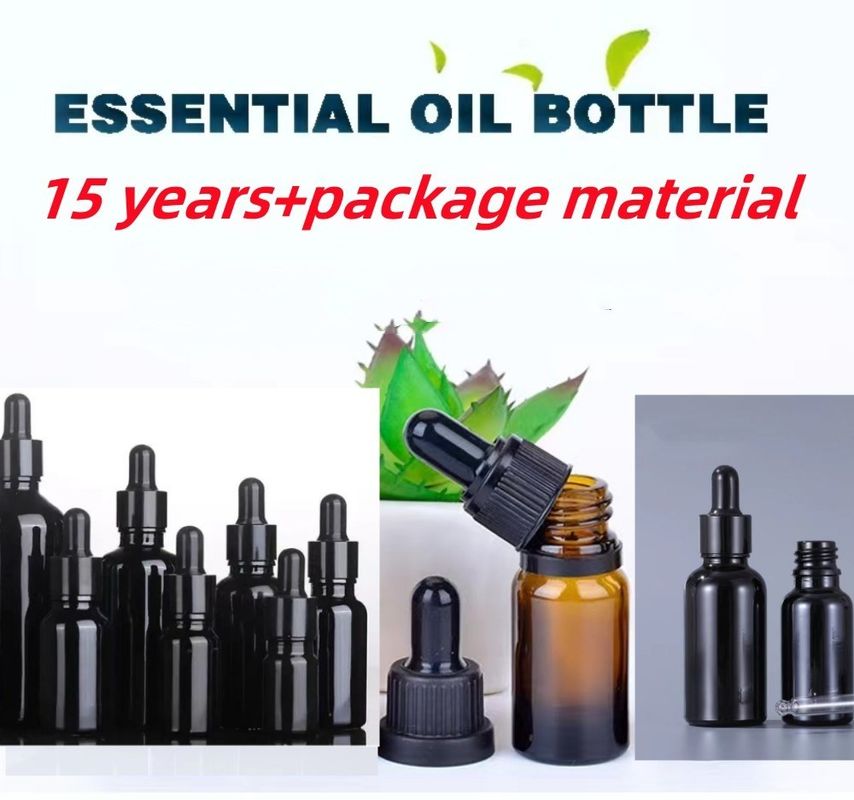 10 ml 20 ml 30 ml 50 ml ขวดน้ํามันอิเซนเชียลกลมเปล่า กระปุกแก้วดํากระจกกระจกกระจกกระจกกระจก