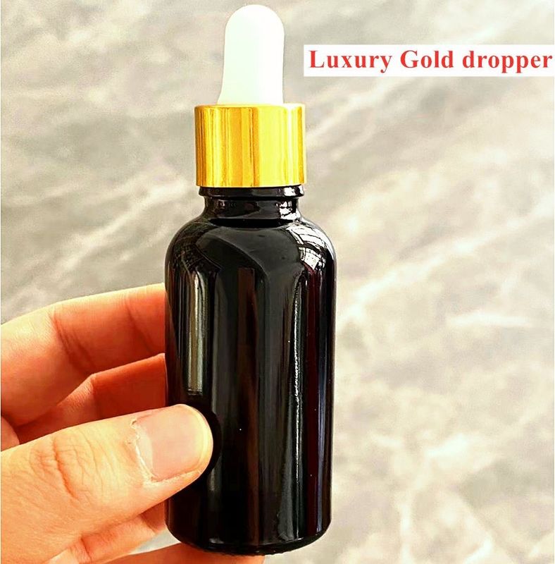 10 ml 20 ml 30 ml 50 ml ขวดน้ํามันอิเซนเชียลกลมเปล่า กระปุกแก้วดํากระจกกระจกกระจกกระจกกระจก
