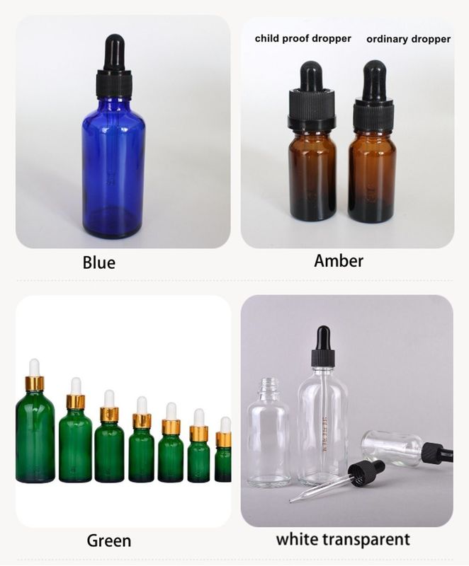 บรรจุน้ํามันอีเซนเซียล 1OZ 2OZ 20ml 30ml 50ml เซรั่มน้ํามันอีเซนเซียลแอมเบอร์ กระป๋องน้ําตกกระจก
