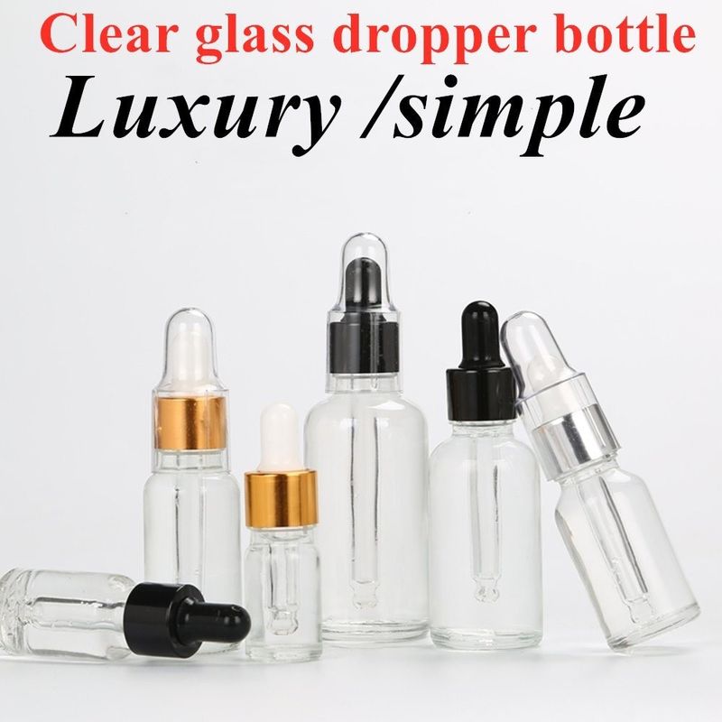 15ml 20ml 50ml 100ml หรูหราว่าง ใส ใส เซรั่มผม น้ํามันอิเซนเซียล กระป๋องแก้ว