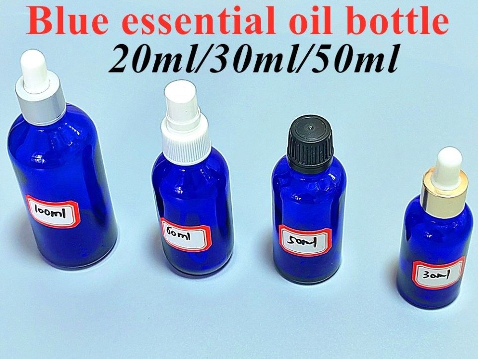 10ml 20ml 30ml 50ml เงินเปล่า บอสตัน รอบ การบรรจุเครื่องสําอาง ใส่อีเซนเชียลน้ํามันสีฟ้าเปล่า กระป๋องน้ําตกกระจกกระจก