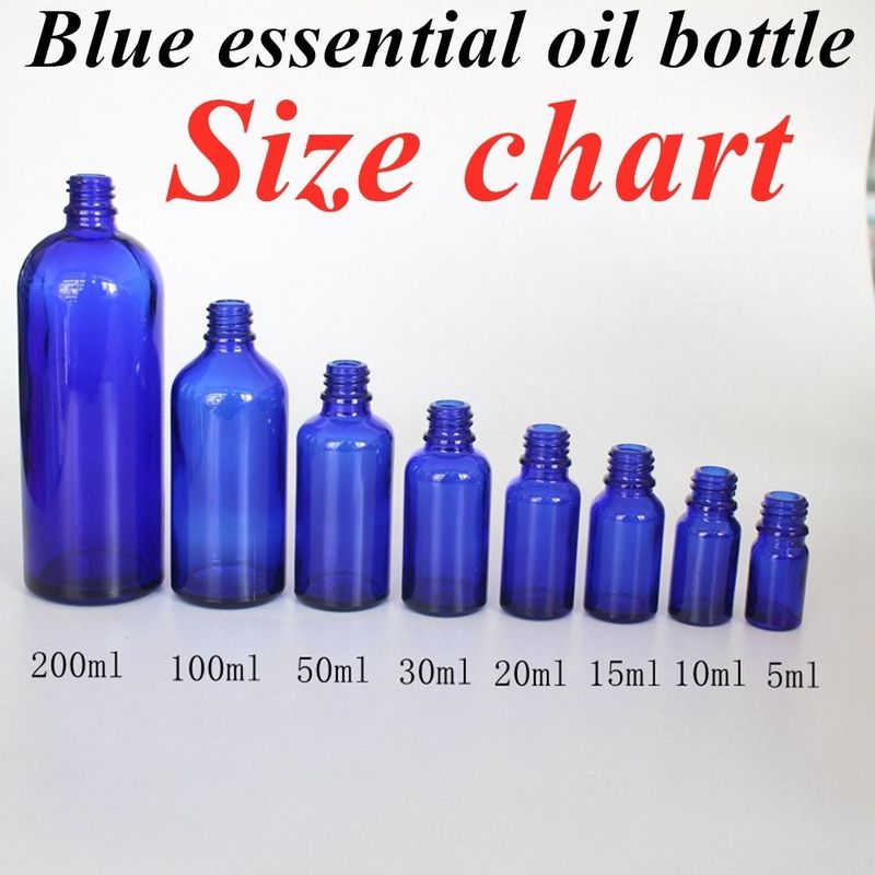 20 ml 30 ml เซรั่มน้ํามันอิเซนเซียล สารสําอางสําหรับการดูแลผิวหนัง กระป๋องบรรจุ Cobal Blue Glass Dropper กระป๋องที่มี Dropper