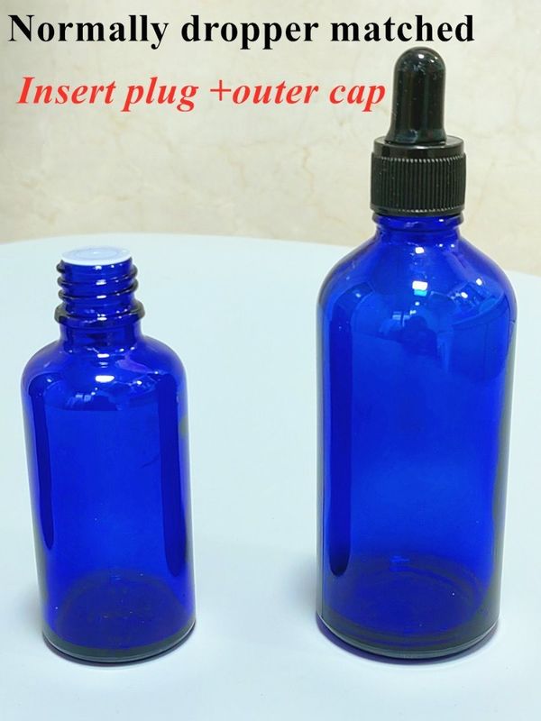 20 ml 30 ml เซรั่มน้ํามันอิเซนเซียล สารสําอางสําหรับการดูแลผิวหนัง กระป๋องบรรจุ Cobal Blue Glass Dropper กระป๋องที่มี Dropper