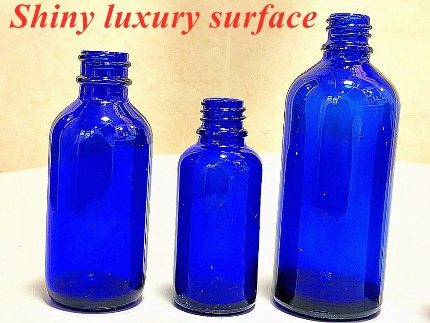 20 ml 30 ml เซรั่มน้ํามันอิเซนเซียล สารสําอางสําหรับการดูแลผิวหนัง กระป๋องบรรจุ Cobal Blue Glass Dropper กระป๋องที่มี Dropper