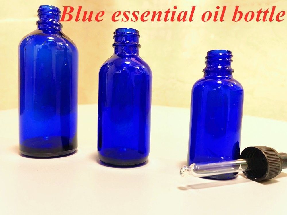 30ml 50ml 60ml กระป๋องเครื่องสําอางแบบกลมเปล่า ขนาดเล็ก สีฟ้าใส น้ํามันจําเป็น กระจกกระจกกระจกกระจกกระจก
