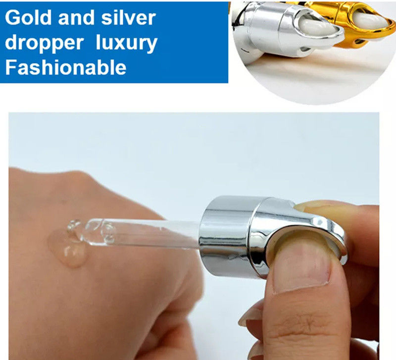 10ml 20ml 30ml 50ml Electroplate สีทอง สีหรู การบรรจุเครื่องสําอางกล่อง Dropper กระป๋องสําหรับการใช้น้ํามันอาวุธ serm