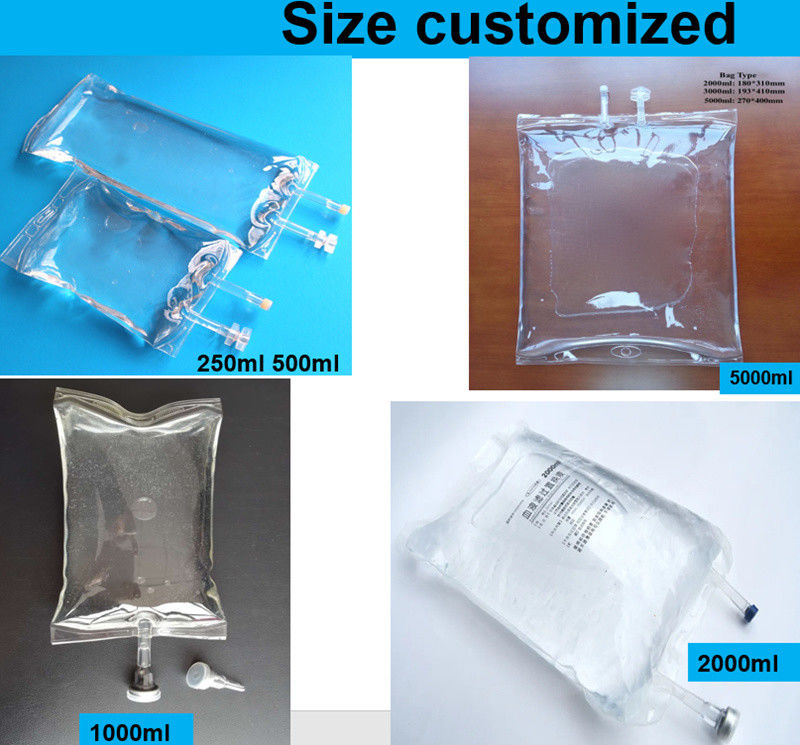 ขนาดใหญ่ 2000ml 3000ml 5000ml 7 มิลลิเมตร วัตถุปศพ ถุงสับซ้อน PVC ครั้งเดียว