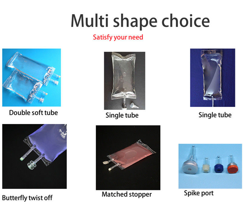 2000ml 3000ml 5000ml Butterfly Double Port Twist Off Transfusion กระเป๋าฉีด PVC ครั้งเดียวสําหรับการรักษาสัตว์