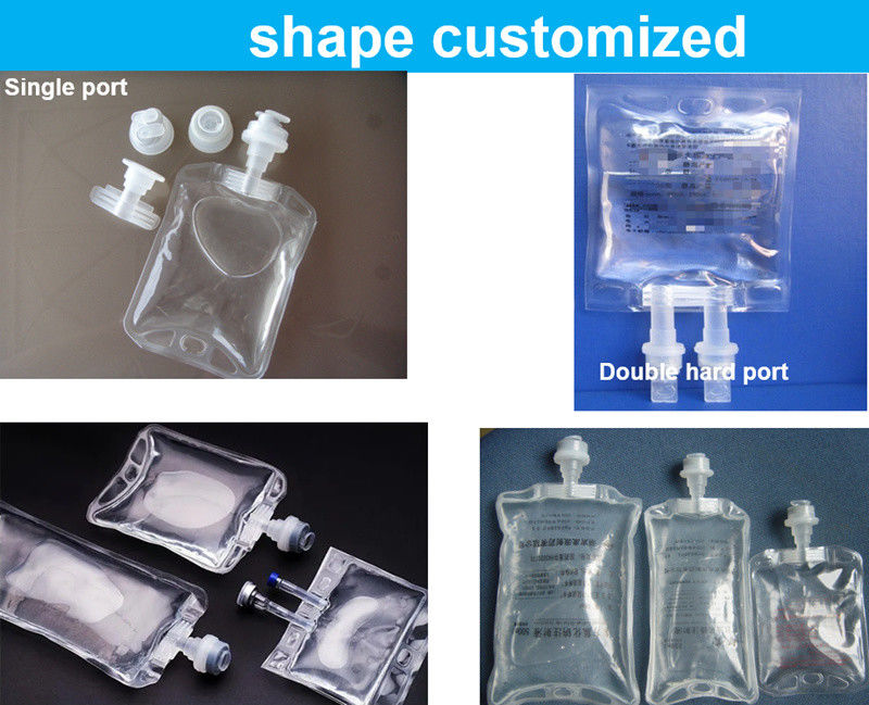 ห้องปฏิบัติการ โรงพยาบาลสัตวแพทย์ 100 ml 250 ml Single Port Non PVC Medical Infusion Bag IV ถุงละลายของเหลว