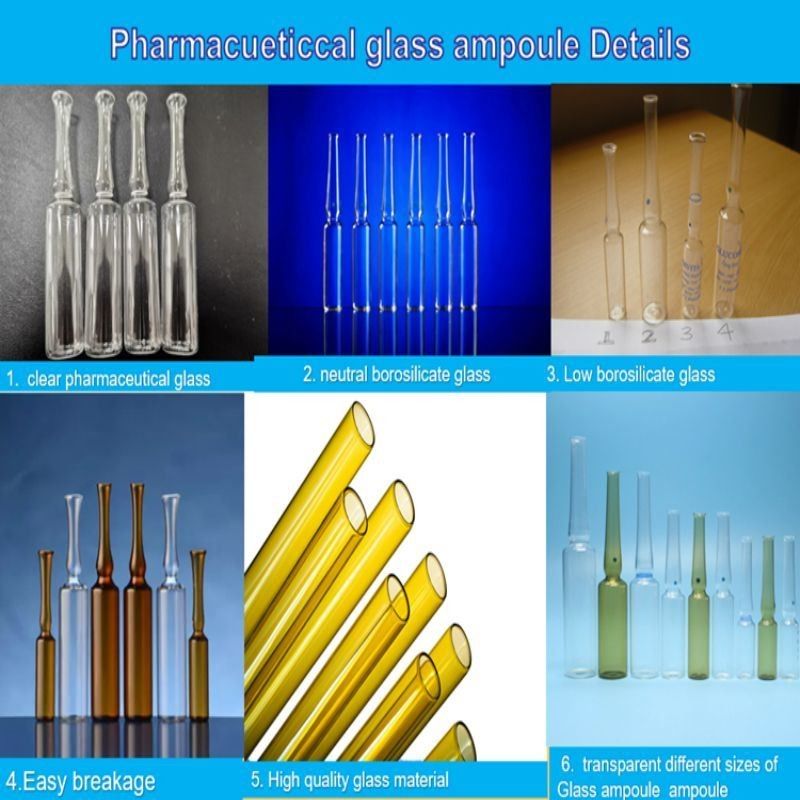 2 ml 5 ml 10 ml เงินเปล่า USP กล่องแก้ว borosilicate สภาพโปร่งและสีทองแดงสําหรับยาฉีดเพนซิลิน