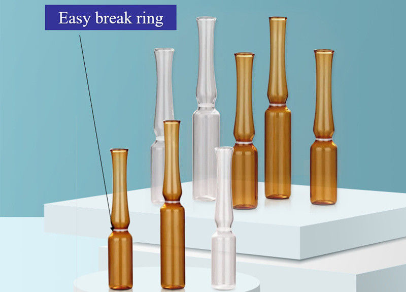 1 ml 2 ml 5 ml แร้งหัก แอนปูลแก้วแอมเบอร์โปร่ง USP I การแพทย์