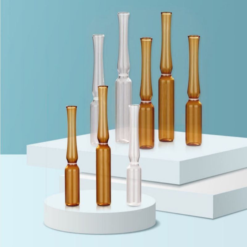 5ml 10ml 20ml แอมบาร์โปร่ง ท่อกระจก Ampoule ด้วยสีวงแหวน Break กล่องกระจก Borosilicate กลางทางการแพทย์