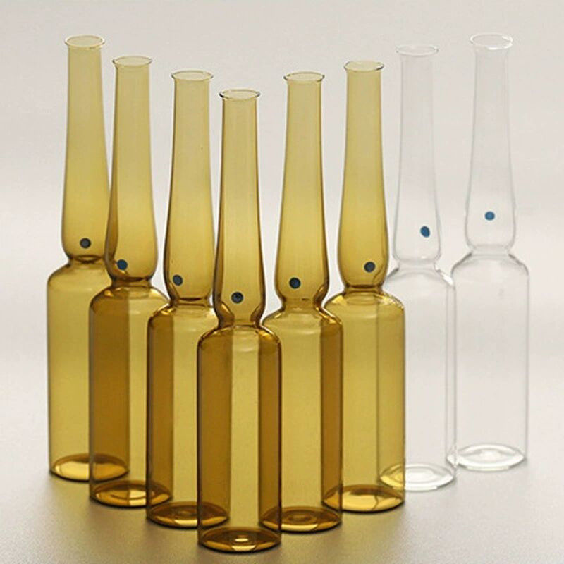 5ml 10ml 20ml แอมบาร์โปร่ง ท่อกระจก Ampoule ด้วยสีวงแหวน Break กล่องกระจก Borosilicate กลางทางการแพทย์