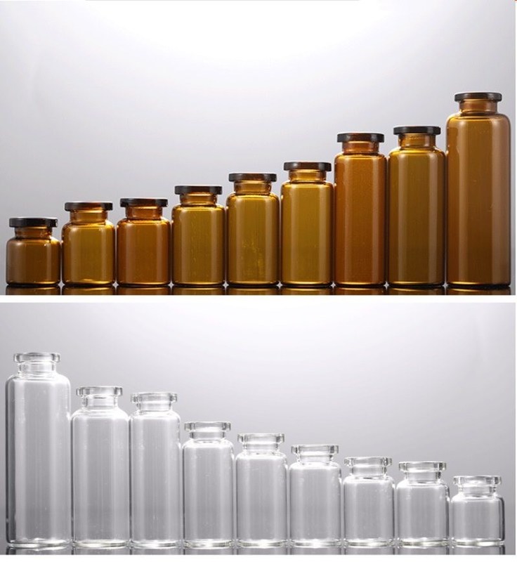 กระป๋องยาแก้วทางการแพทย์ใส กระป๋องยา 5ml 10ml 20ml กระป๋องยาแก้วใส แอมเบอร์เปล่า กระป๋องยาแก้วไร้เชื้อ