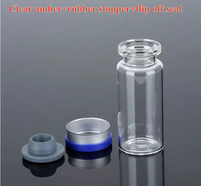 ขนาด 5 ml 7 ml 20 ml Borosilicate Glass Vial สเตอริล ชัดเจน 10 Ml Vials With Caps